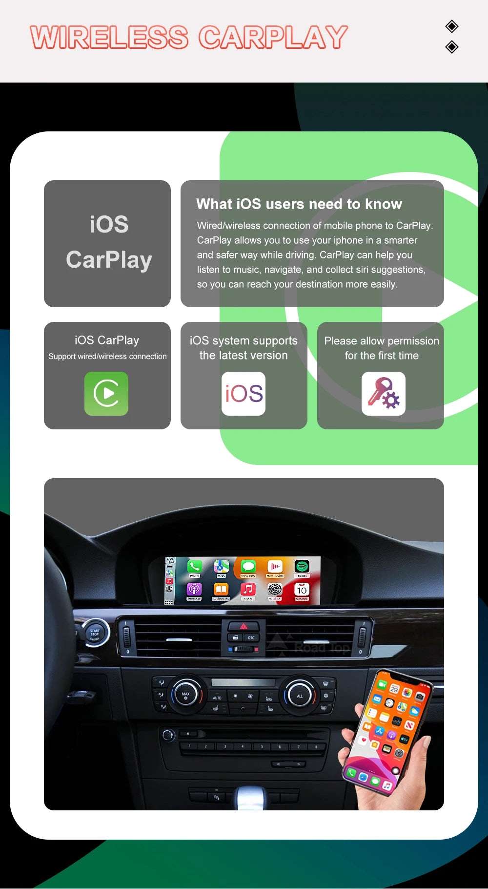 Wireless CarPlay/Android AutoBMW E9X/E6X