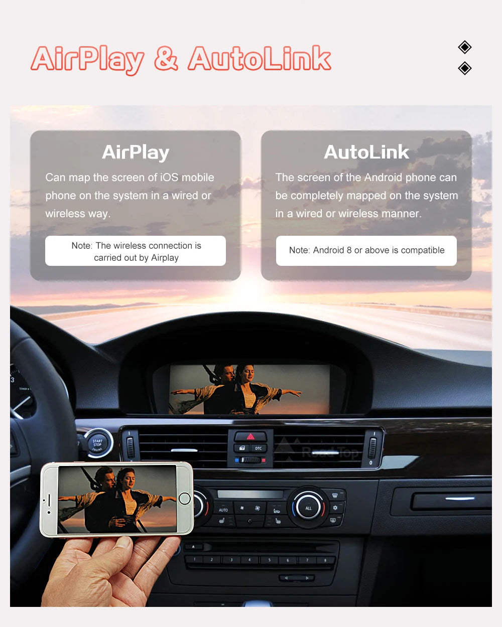 Wireless CarPlay/Android AutoBMW E9X/E6X